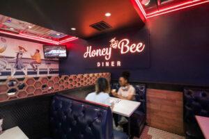 Honey Bee Diner Impact Wall with Illuminated Faux Neon