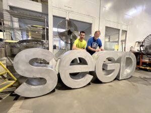 SEGD Letters Designed by Pentagram in Fabrication